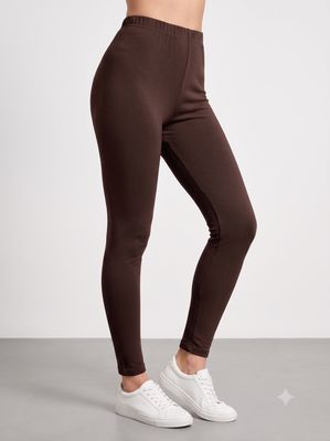 JEEL Cotton Leggings -Brown