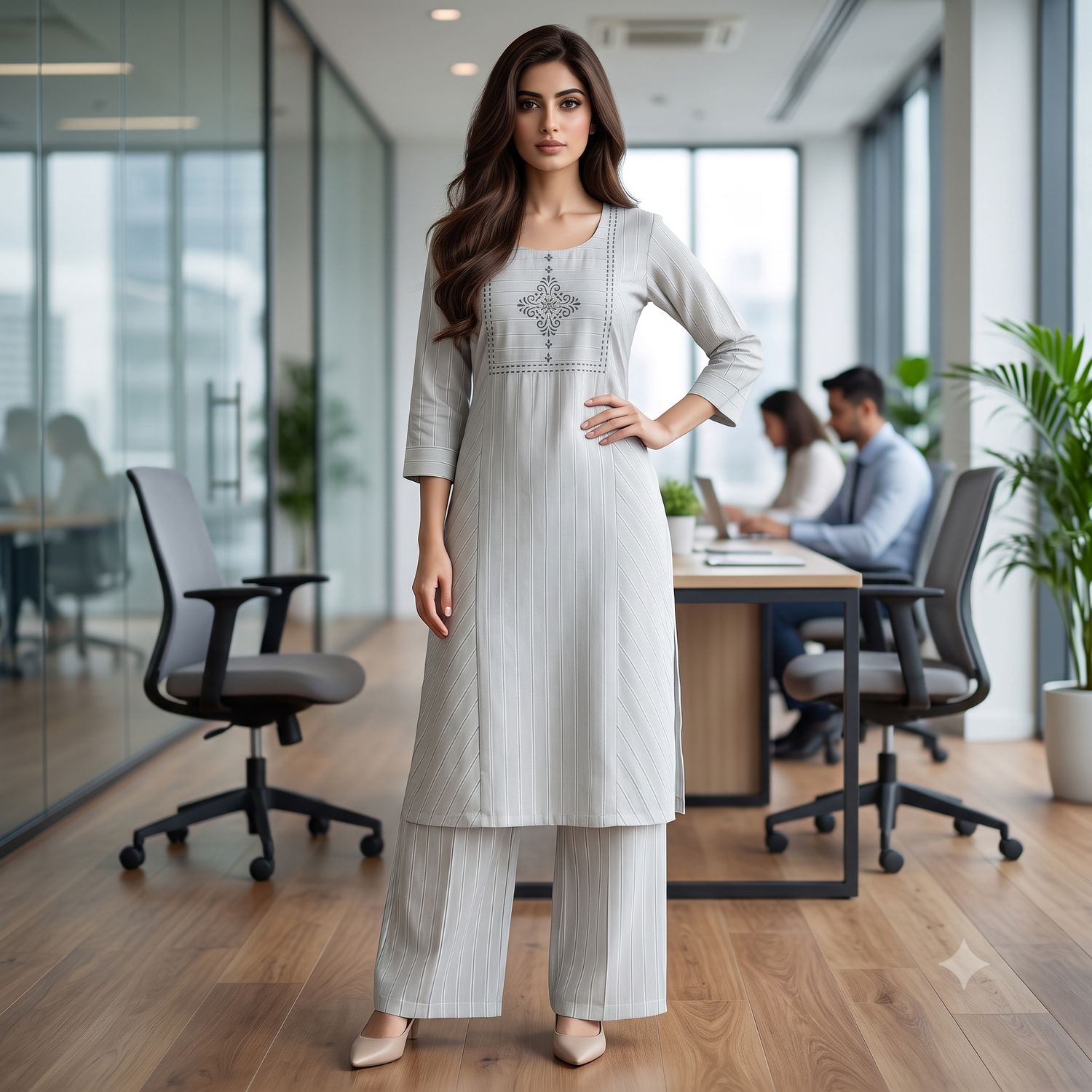 JEEL Kurti & Palazzo Set - Cool Grey JEEL Kurti & Palazzo Set - Cool Grey