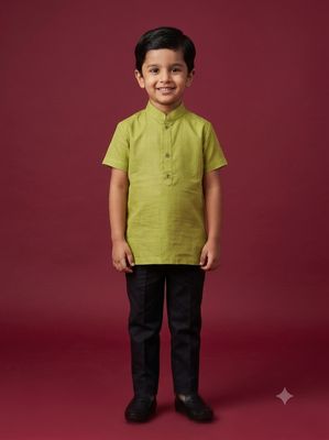 JEEL Boys Kurta - Apple Green