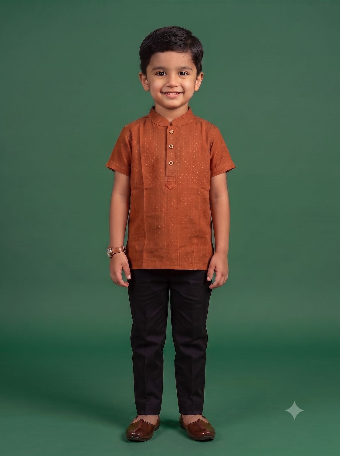 JEEL Boys Kurta - Rust Brown