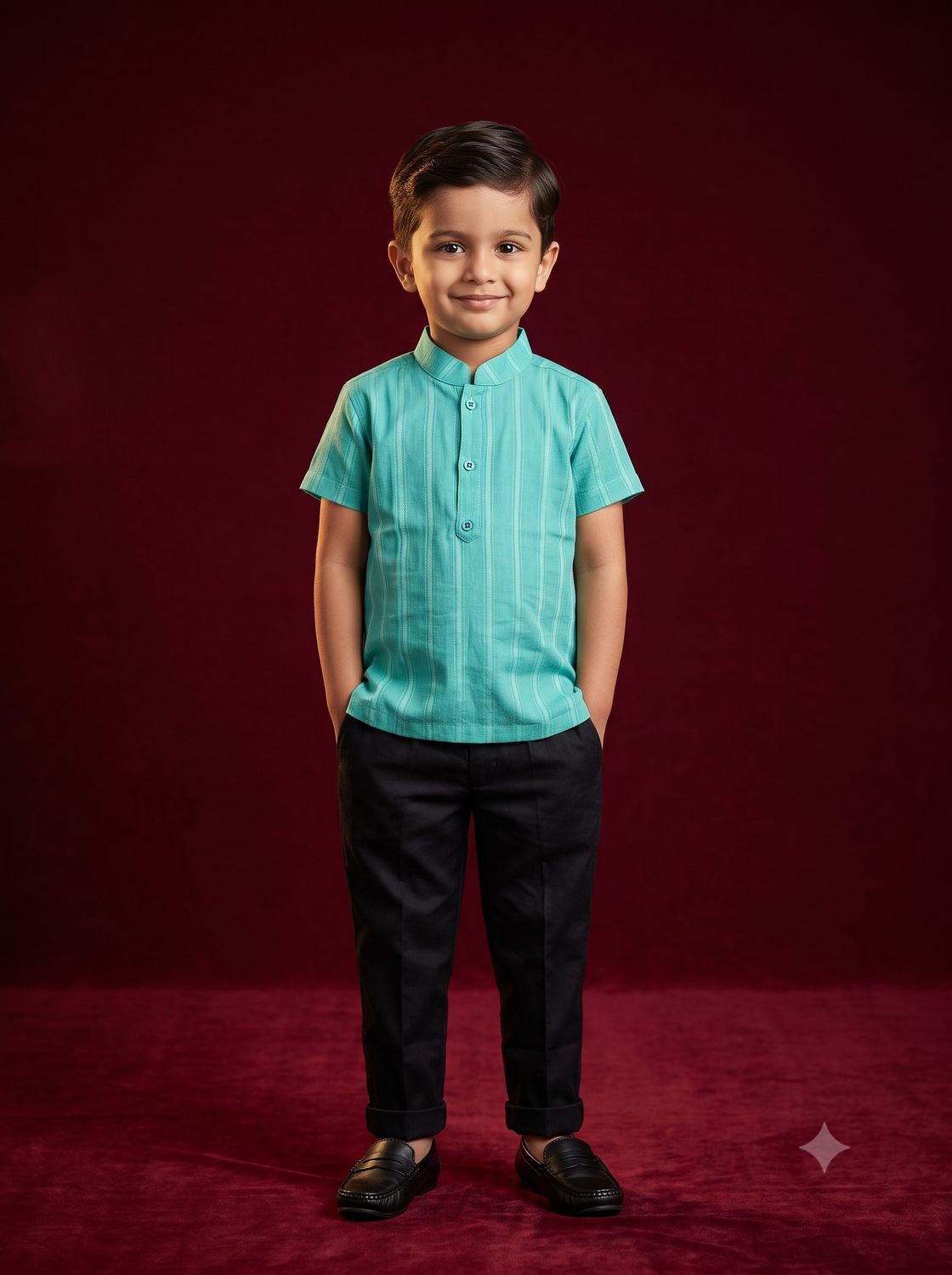 JEEL Boys Kurta - Teal Blue
