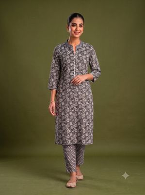 JEEL Kurti &amp; Pant Set - Grey