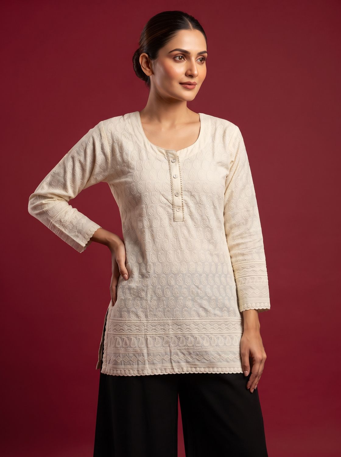 JEEL Short Kurti - Off White