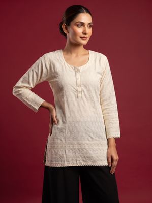 JEEL Short Kurti - Off White