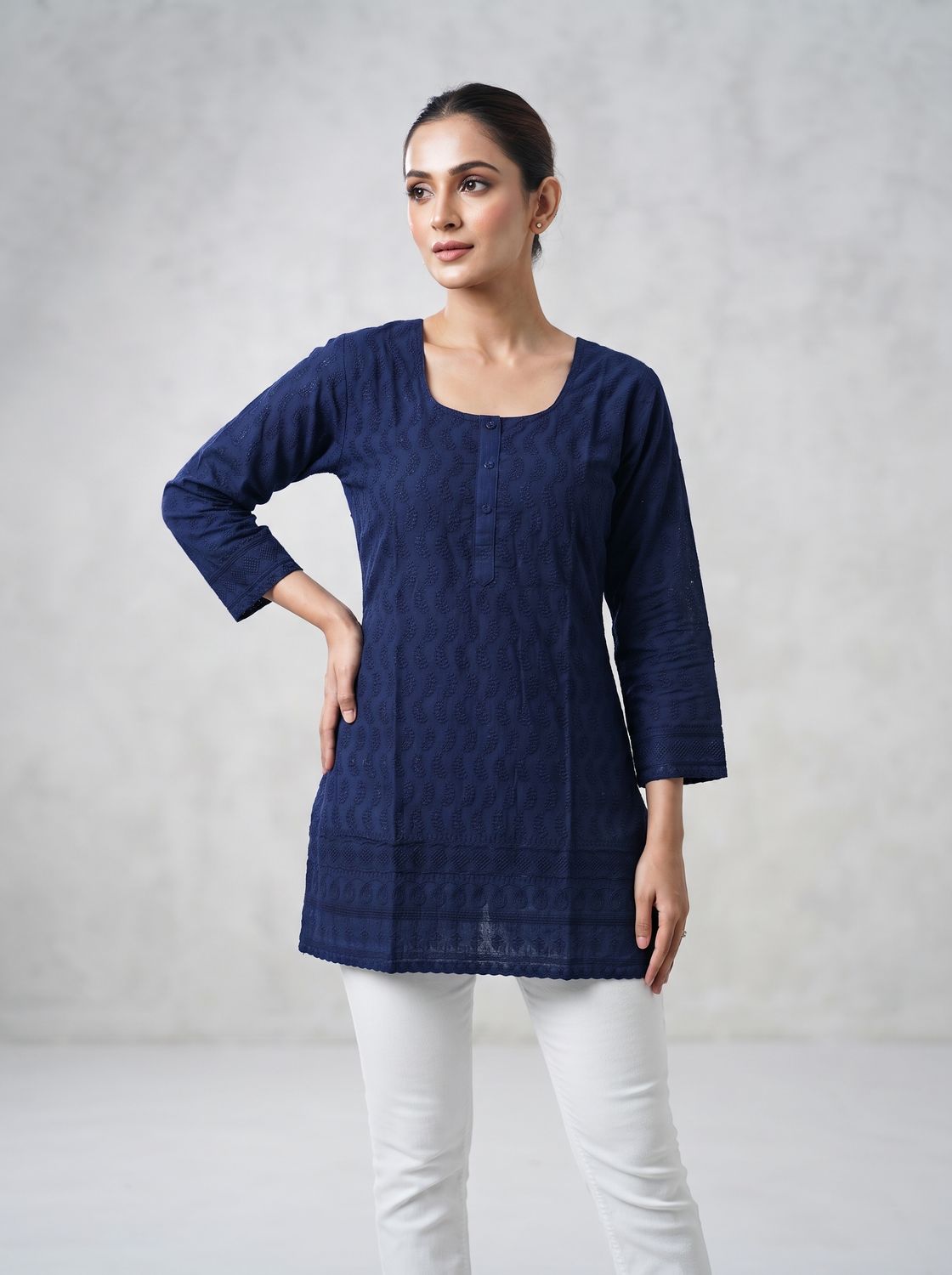 JEEL Short Kurti - Navy Blue