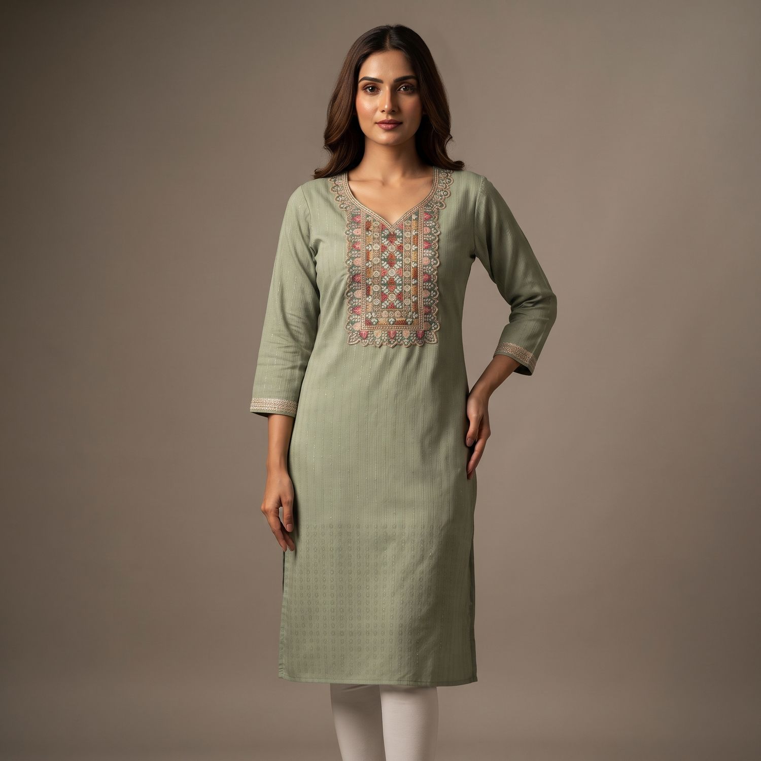 JEEL Classic Kurti - Sage Green