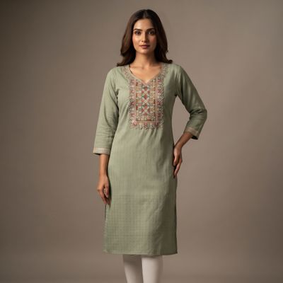 JEEL Classic Kurti - Sage Green