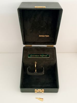 ​AUDEMARS PIGUET Quantieme Perpetuel Winder Box AP Green Leather Perpetual Calendar Vintage 1990’s