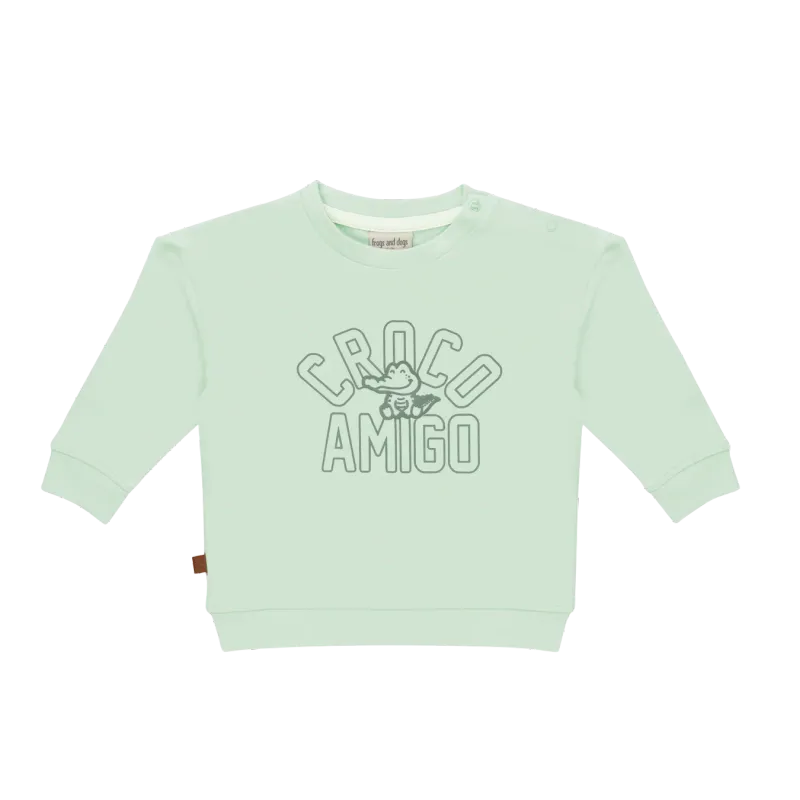 F &amp; D Trui Croco Amigo Kids | Subtiel groen