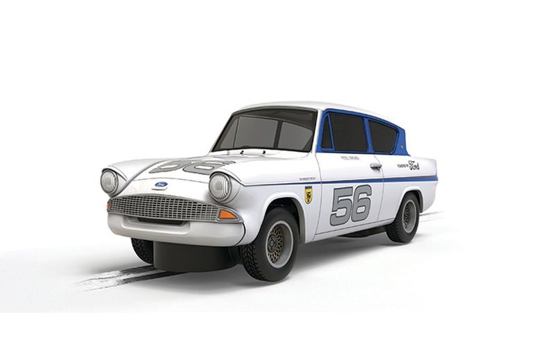 Scalextric C4682 Ford Anglia - Silver 56 Slot Car