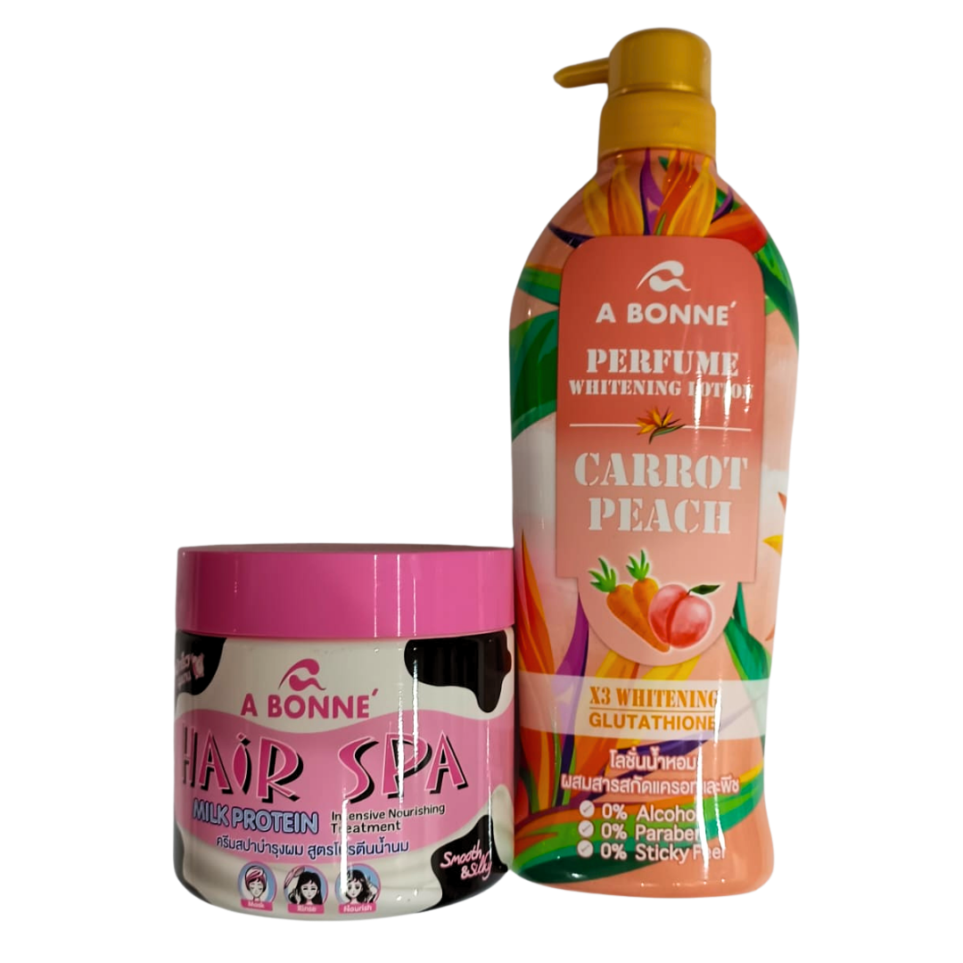 PROMO - A Bonen Carrot Peach Lotion + Hair Spa Milk Protein