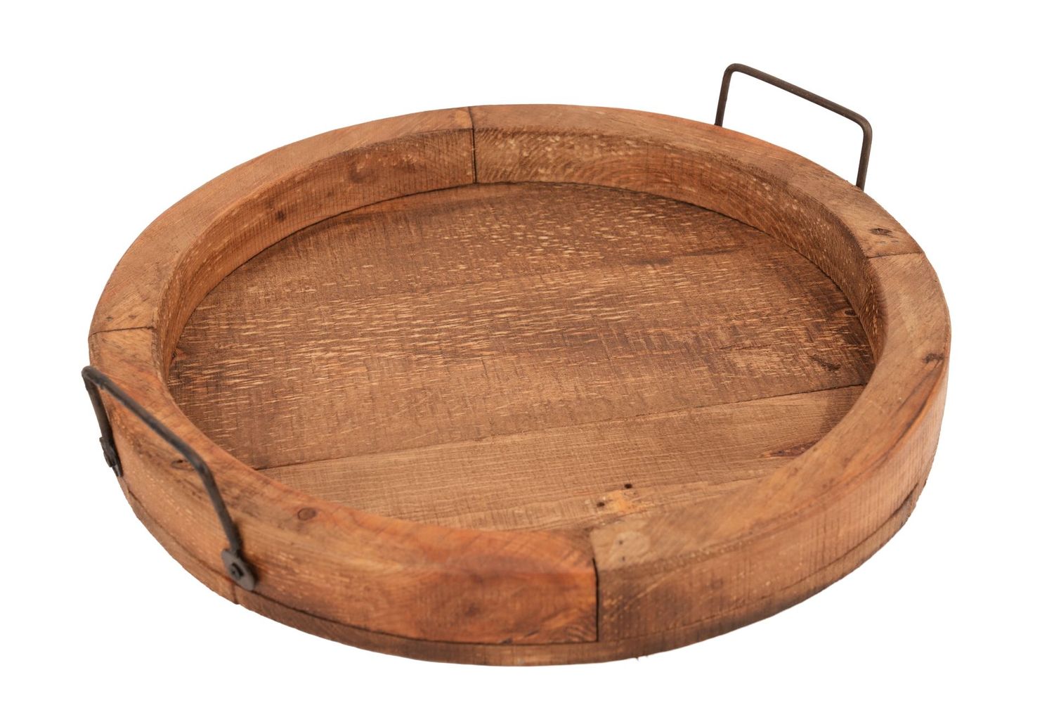 Kaycee Round Farmhouse Serving Tray-15x4 inches-Elegant-Rustic-Kaycee-NEW, COLOR: Waxed