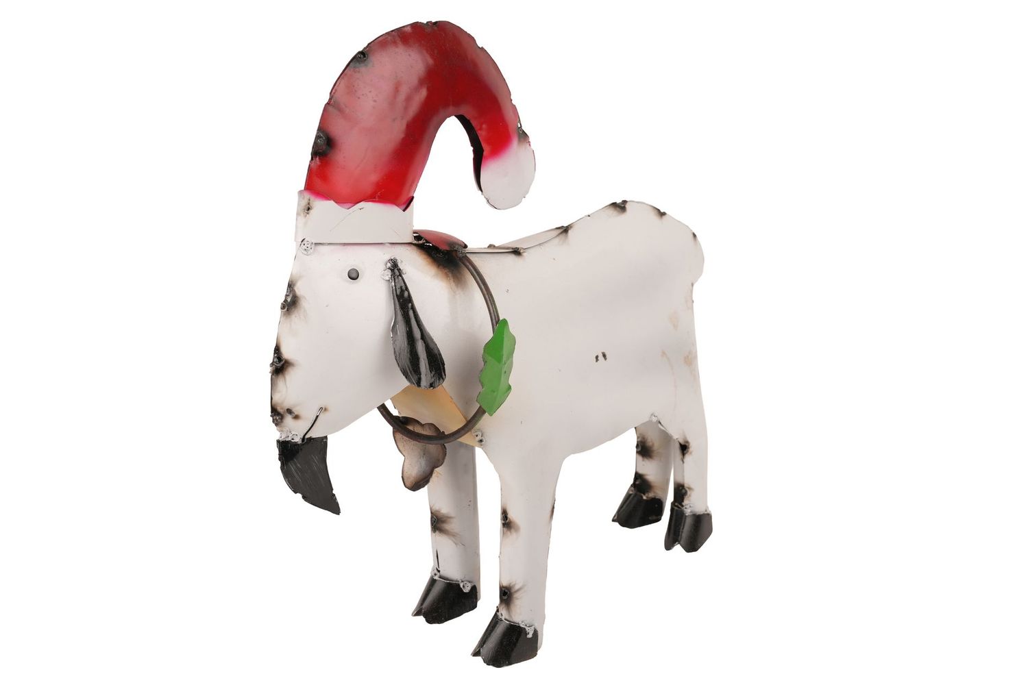 Jolly Goat-Christmas-Recycled Metal Goat-Farmhouse-Cottage-Farm Goat-Garden