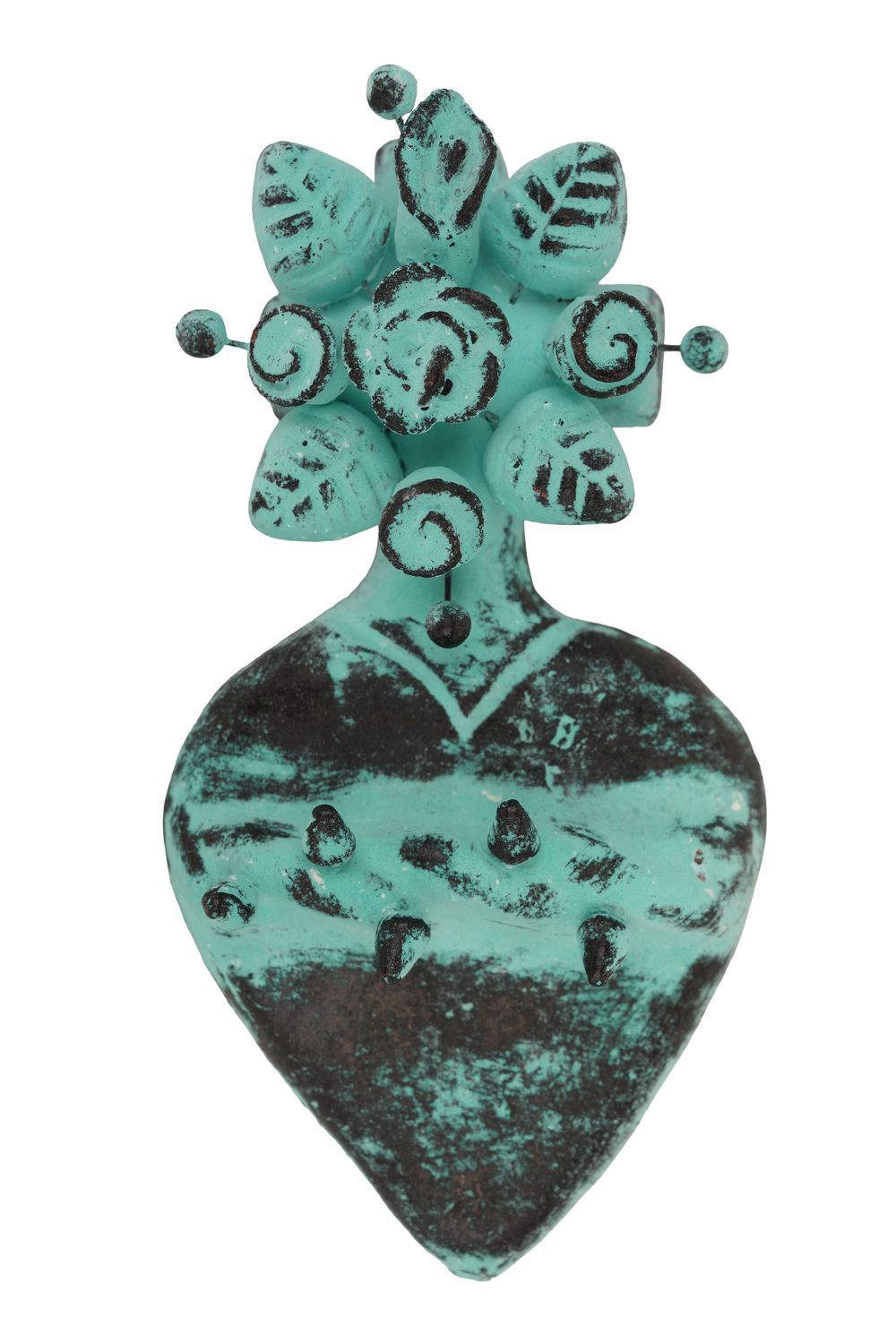 Mesa Creek Rustic Clay Wall Heart-WH5-Handmade-5x9 inches