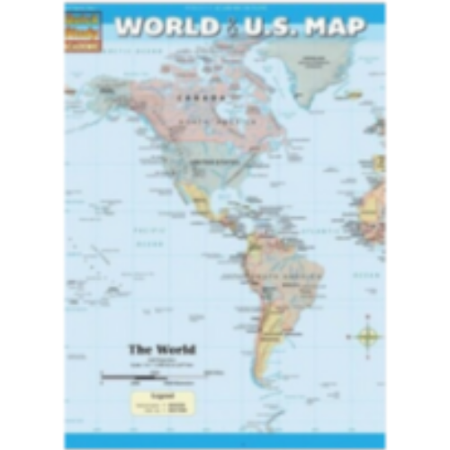 World & US Map (Laminated, Notebook)