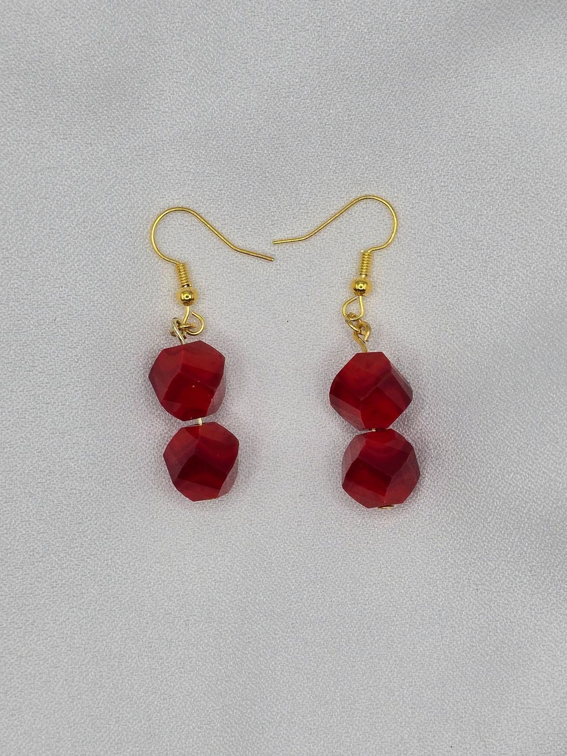 Red Ember Faceted Dangles