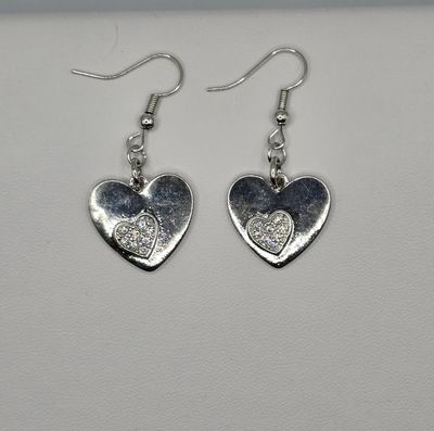 Double Heart Shine Dangles