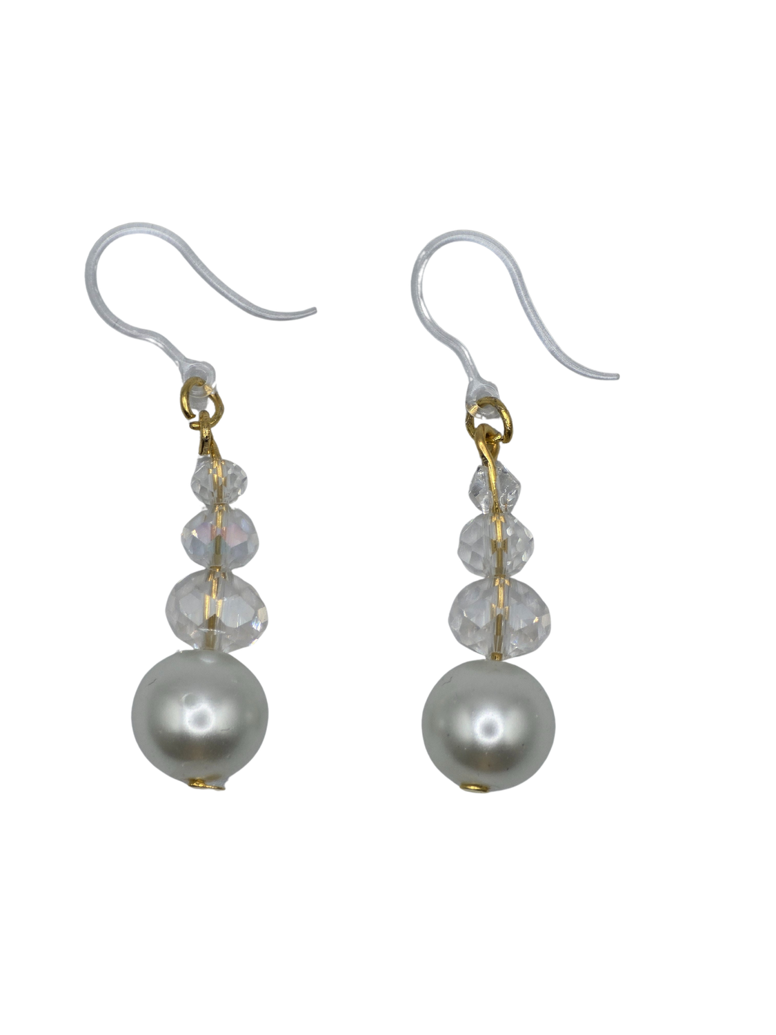 Claire’s Collection: Crystal Glow &amp; Pearl Drop Earrings