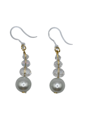 Claire’s Collection: Crystal Glow &amp; Pearl Drop Earrings