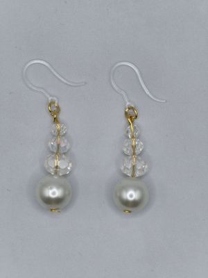 Claire’s Collection: Crystal Glow &amp; Pearl Drop Earrings