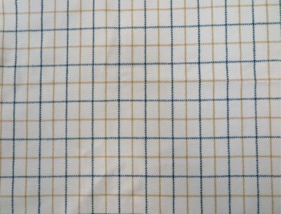 Green and Gold Cotton Tattersall Fabric