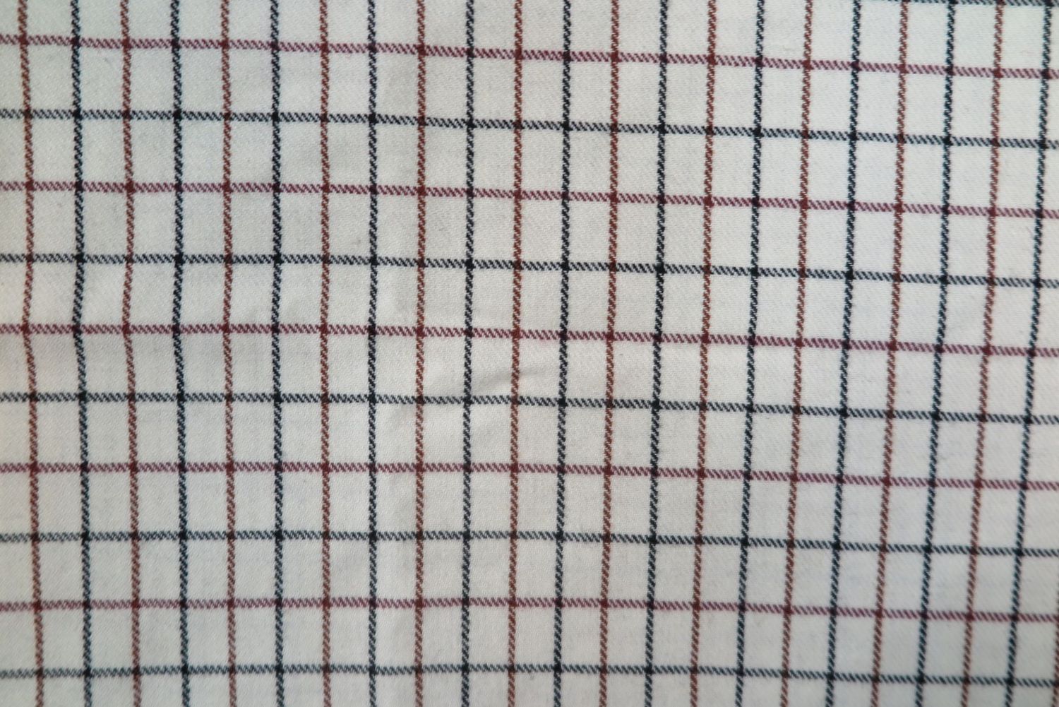 Black and Burgundy Cotton Tattersall Fabric