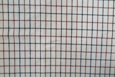 Black and Burgundy Cotton Tattersall Fabric