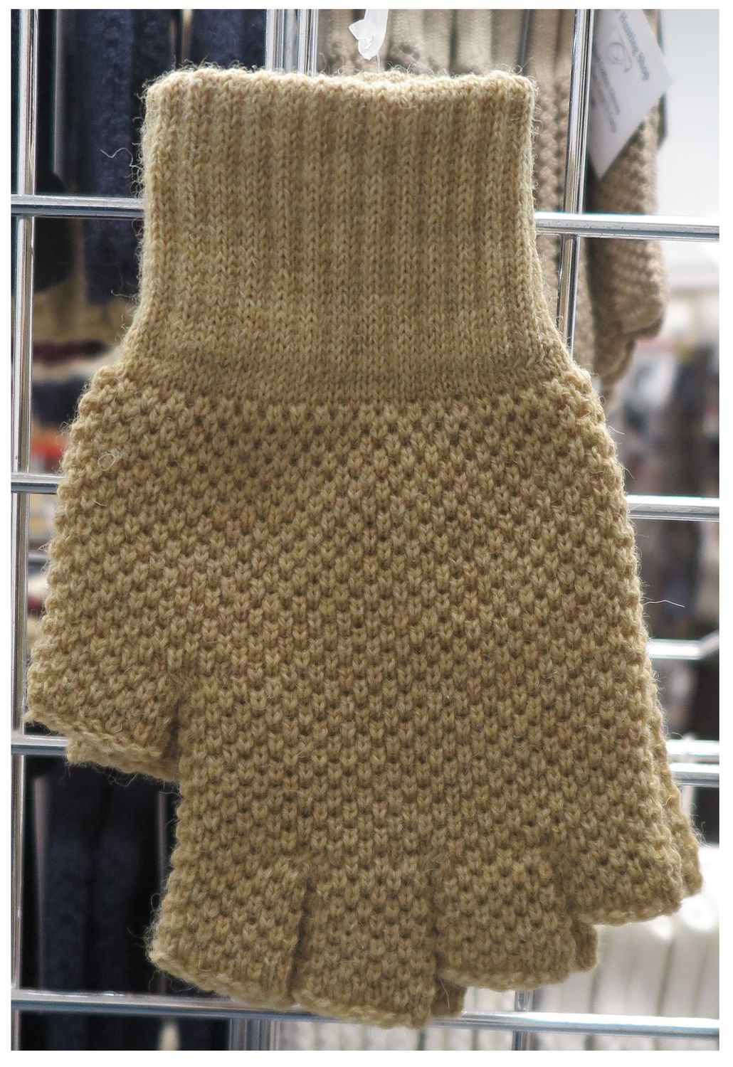 Half Finger, Biscuit, Oiled Wool Hunting Gloves- X-Large