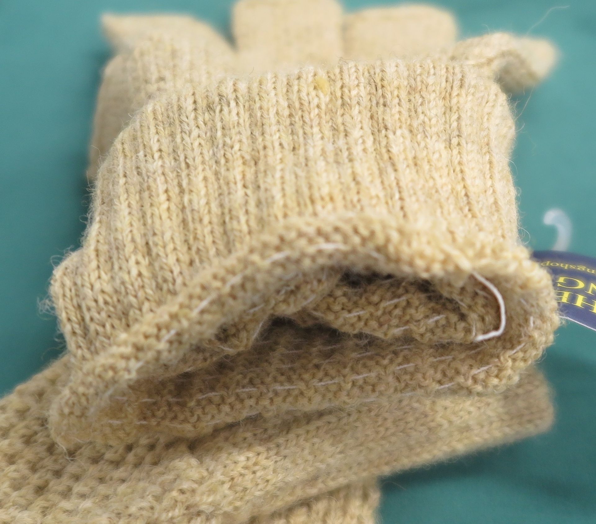 Half Finger, Biscuit, Oiled Wool Hunting Gloves- X-Large