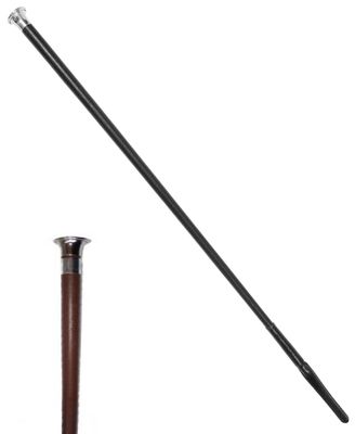 Metal Cap, Plain Leather Show Cane - Black or Brown Metal Cap, Plain Leather Show Cane - Black or Brown
