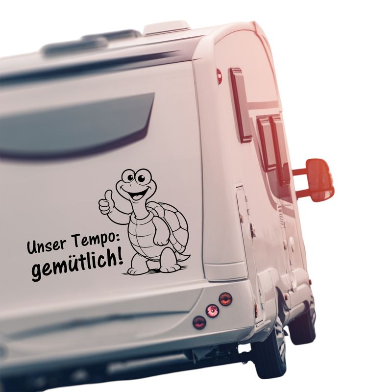 Unser Tempo Gemütlich Schildkröte Aufkleber Wohnmobil Wohnwagen