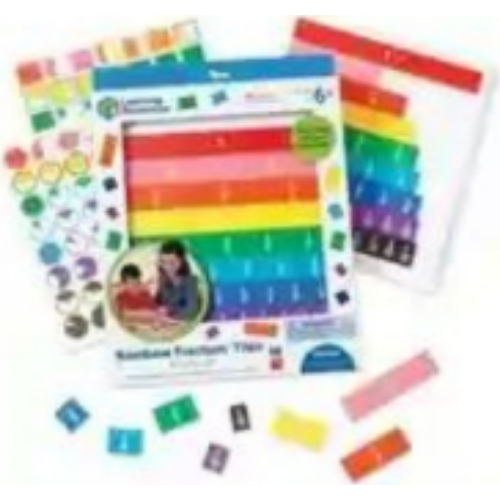 Fraction Tiles w/tray (Rainbow)