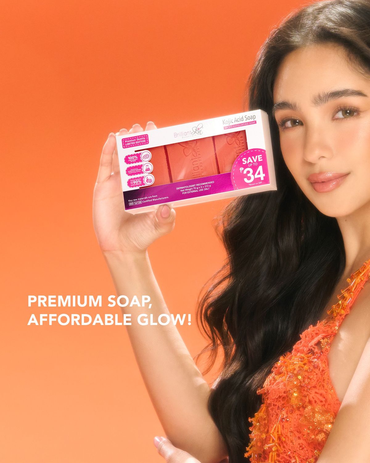 Brilliant Skin Kojic Acid Soap Micro-Exfoliating 3IN1 - 210g BIG (NEW PACKAGING)