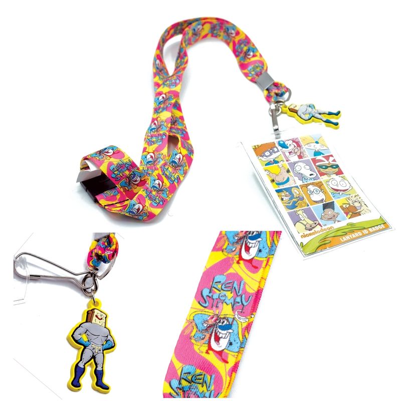 Ren &amp; Stimpy Cloth Lanyard with Pouch and Clip