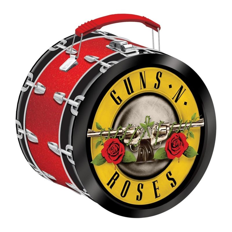Guns N' Roses Drum Shaped Metal Lunchbox / Fun Box