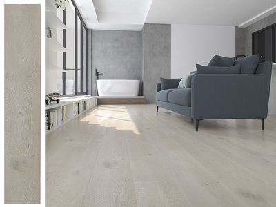 SPC Click Lock Vinyl Flooring Plank l 25 Sq. Ft, Thick 5.5 mm + 1.5 mm padding, Wear layer 0.5 mm, 100% Water resistant, Winter Mist (ER1601)