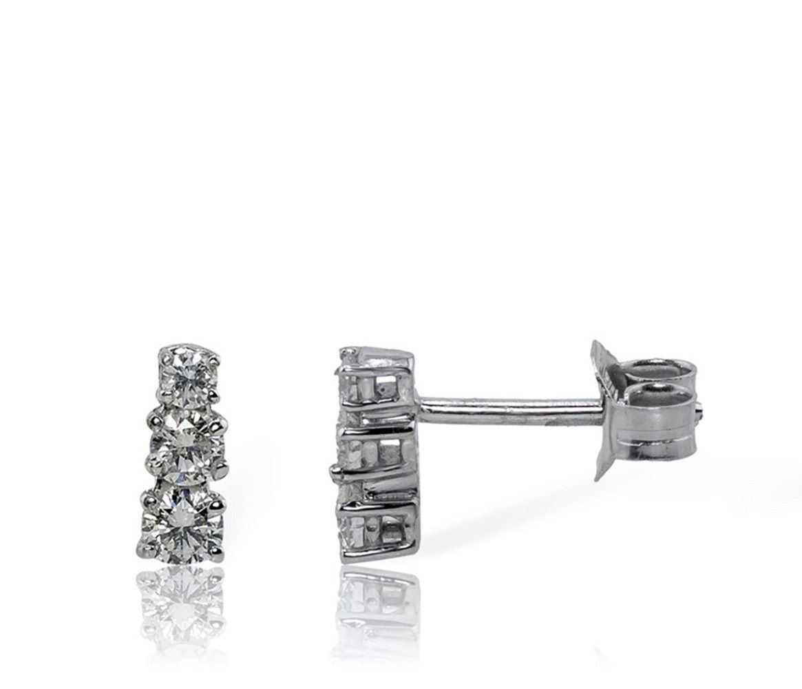 Bibigì Orecchini in ro bianco 18 kt con Trilogy di Diamanti - Varie carature