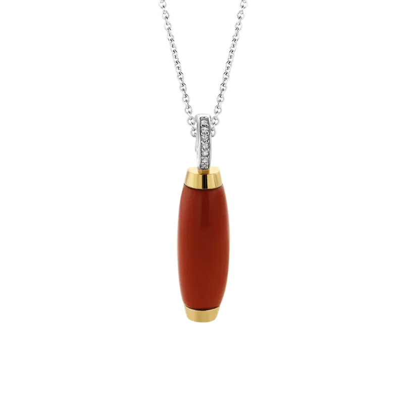 TI SENTO Milano | Collana in argento 925 con pendente in smalto rosso e zirconi
