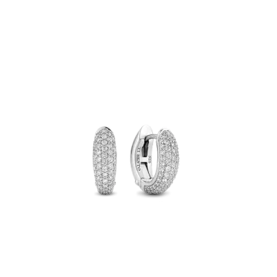 TI SENTO Milano | Orecchini boccolette in argento 925 e zirconi pavè
