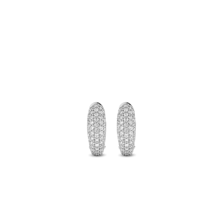TI SENTO Milano | Orecchini boccolette in argento 925 e zirconi pavè