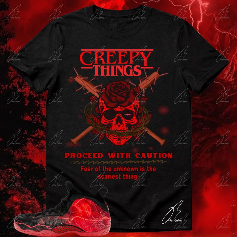 Air Foamposite One Stranger Things/Vecna Matching T-Shirt, Creepy Sneaker Graphic Tee