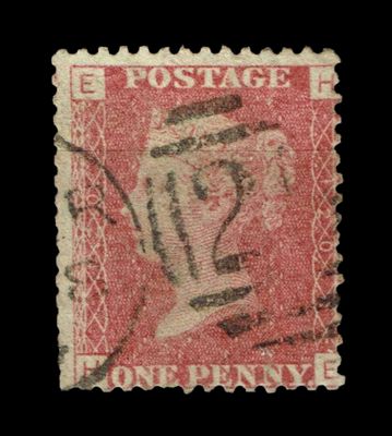 GB Queen Victoria 1855/64, 1d Red-Brown SG 43/44, Plate 120, HE-EH, Used