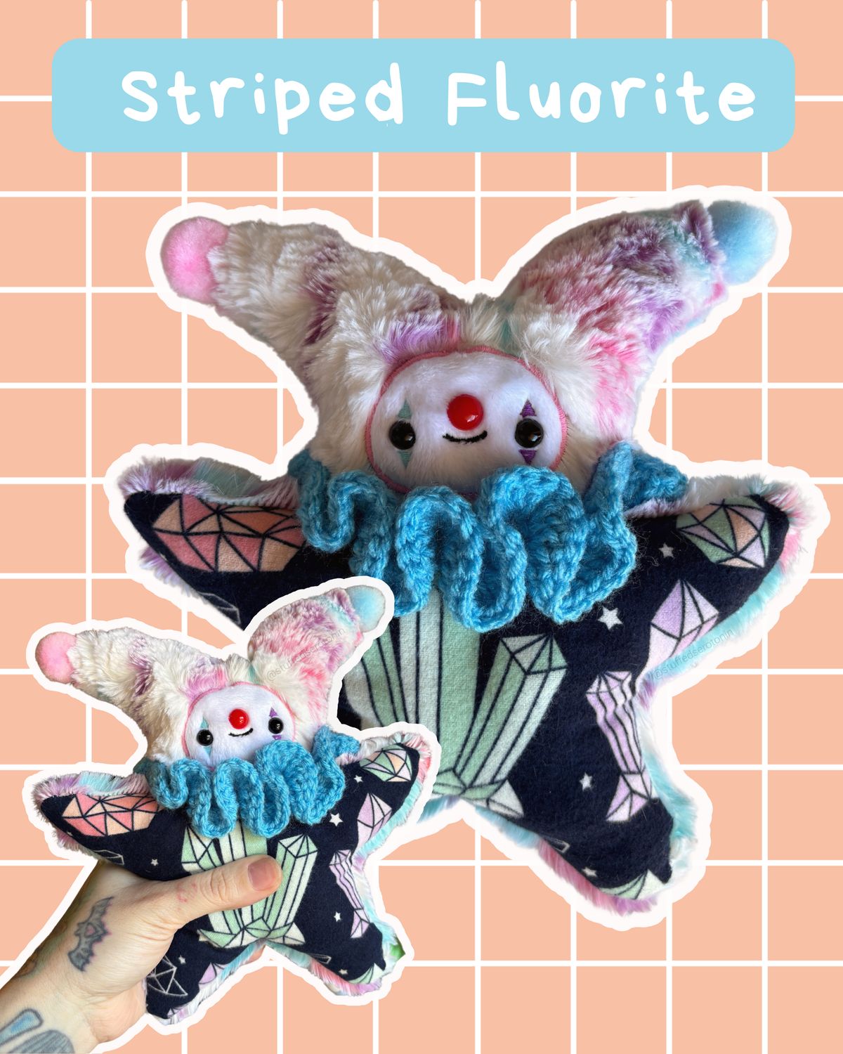 Striped Fluorite the Jester Stress Plush
