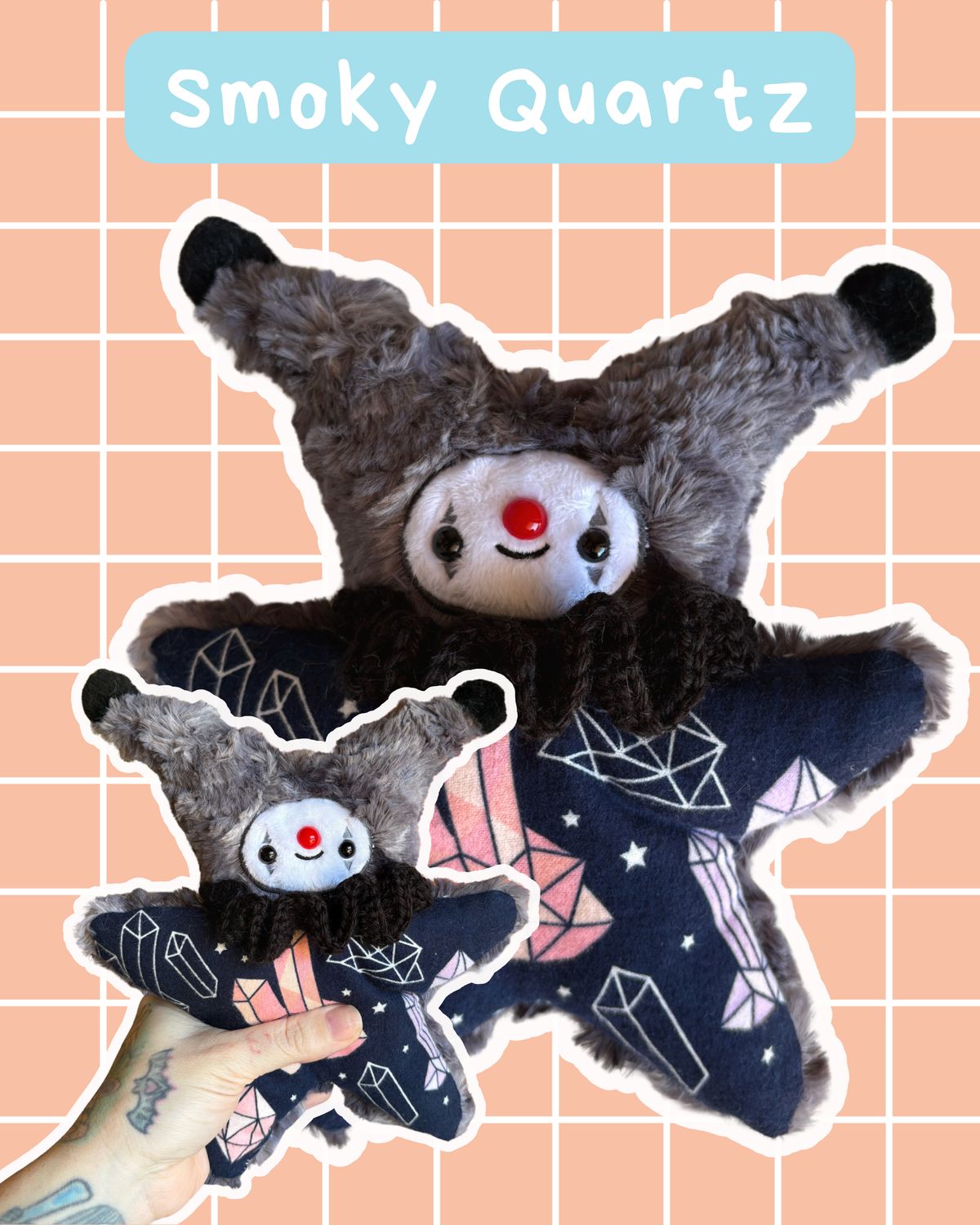 Smoky Quartz the Jester Stress Plush