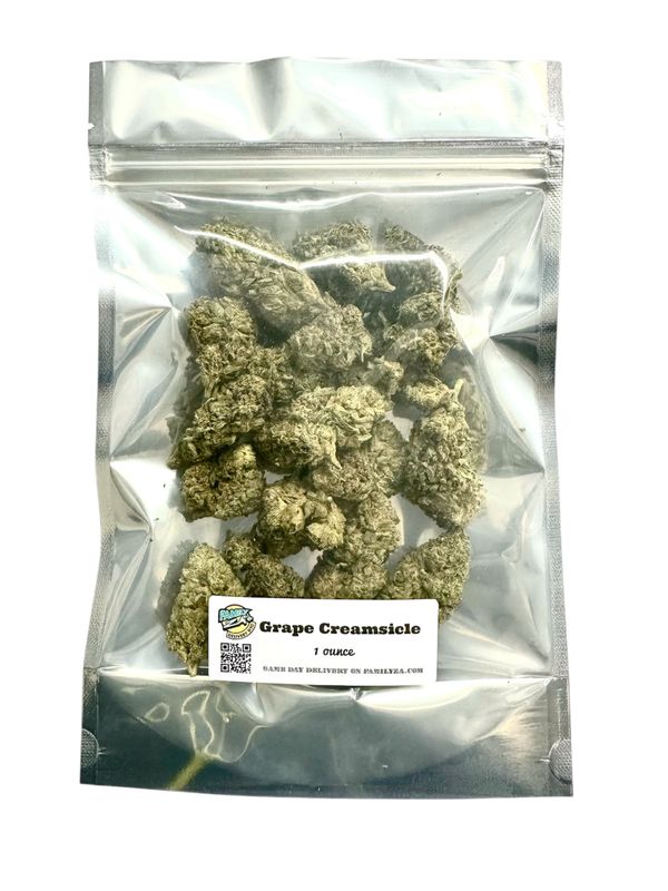Grape Creamsicle ounce deal in Family Za weed delivery packaging