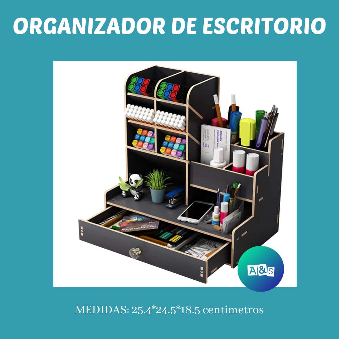 ORGANIZADOR DE ESCRITORIO MDF OSCURO