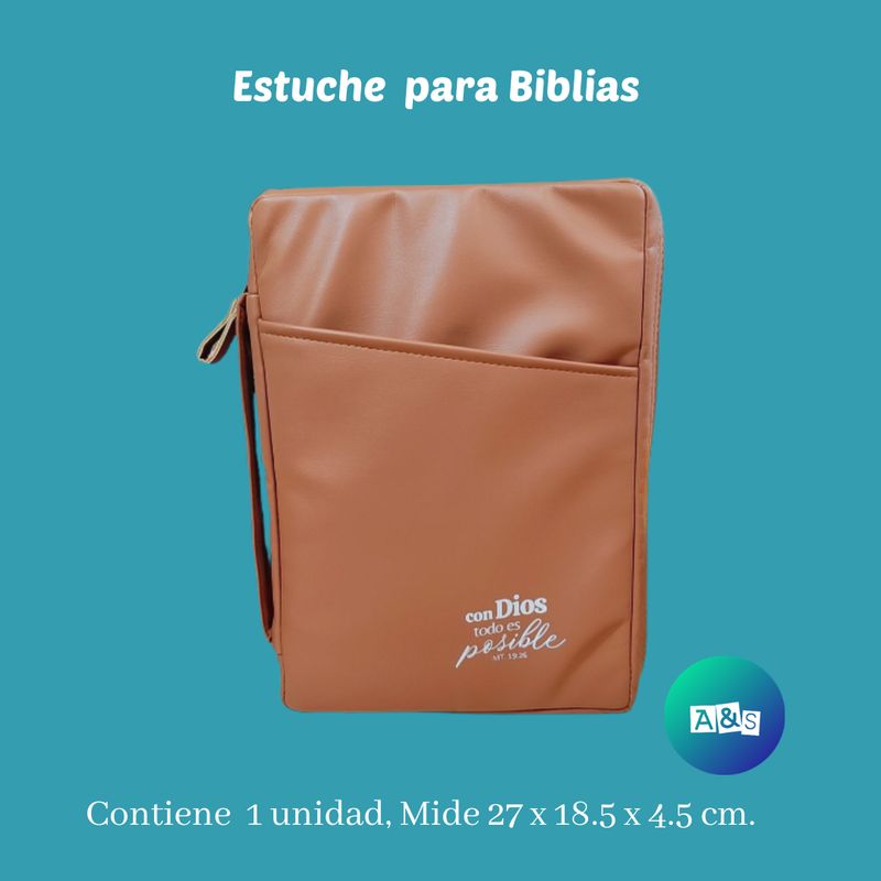 Porta Biblias Texto XL  Café Claro