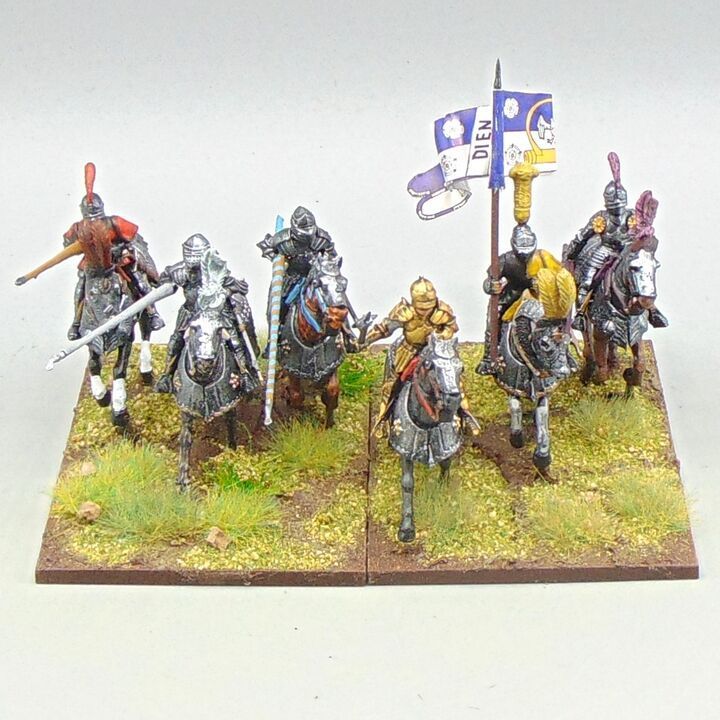 Grade D - Perry Miniatures - WOTR - Mounted Commander with Men at Arms Grade D - Perry Miniatures - WOTR - Mounted Commander with Men at Arms