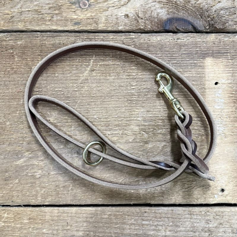 5/8" Braided End Patrol Leash - Brown - 2 Sizes