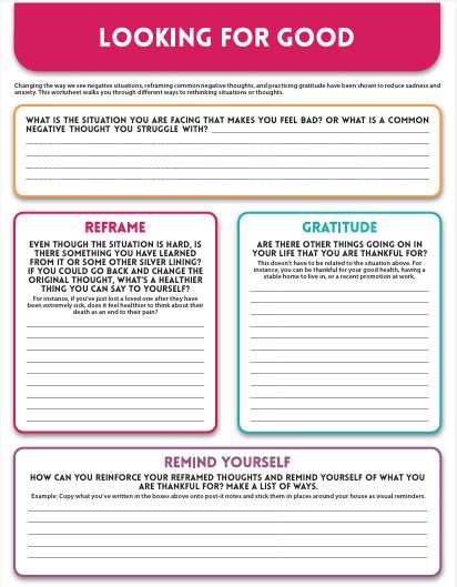 Worksheet: Looking for Good - MHA